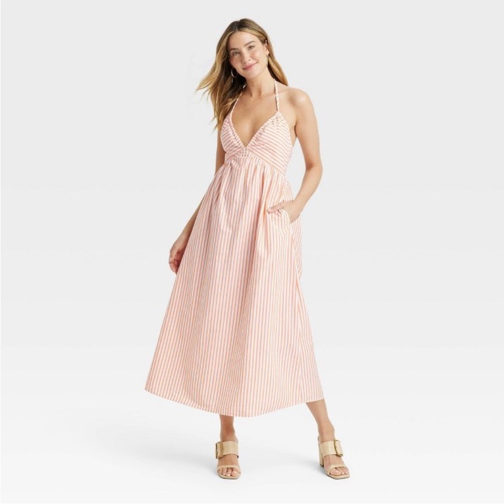 Universal Thread - women’s midi sundress orange striped - XS and S